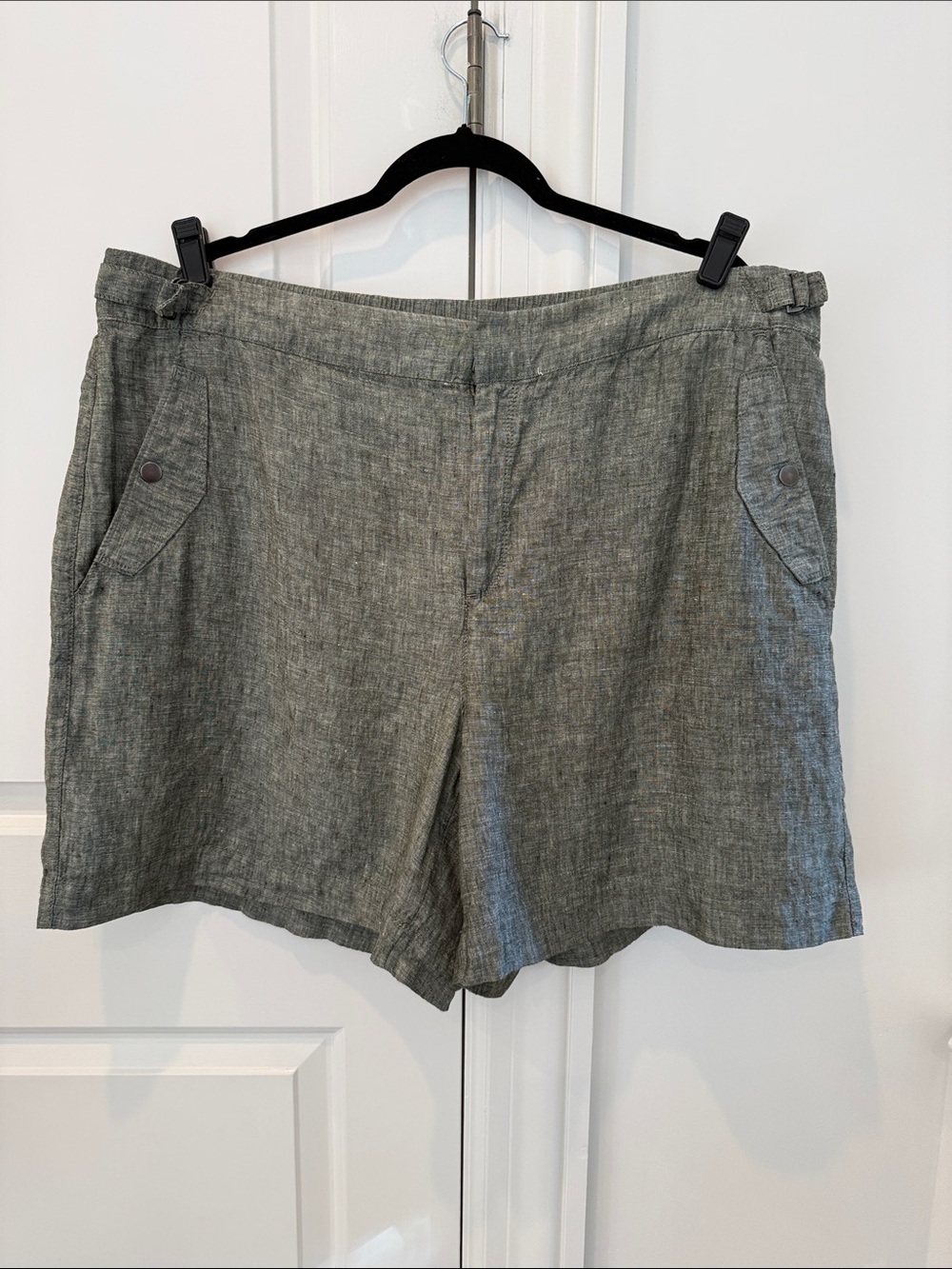 Athleta Voyager Linen Shorts Size 20 Heathered Green NWOT